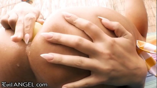 [And, Hairy, Prolapse] EvilAngel Squirter Adriana Inserts Fruit And Dick In Her Ass