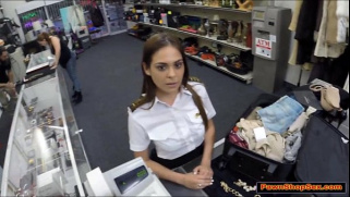 [BJ, BJ In Public, Gives] Latina Flight Attendant Gives PAWNShop Owner BJ In Public